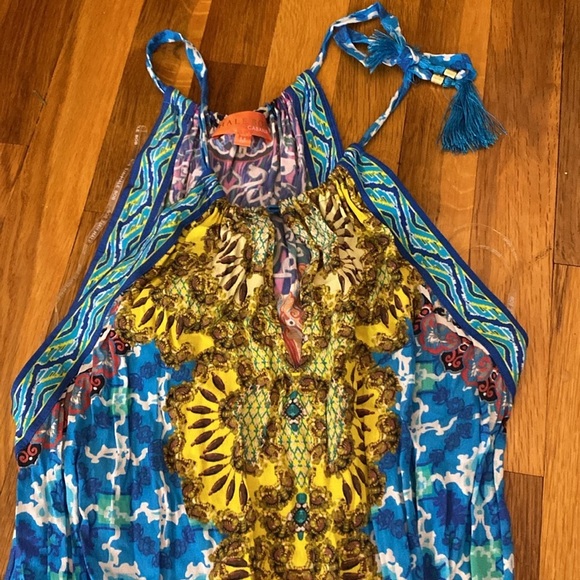 NWT Hale Bob Women’s Multicolored Maxi Dress With Leg Slits Size M - Picture 4 of 9